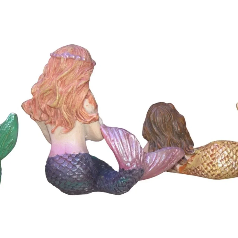 Mermaid and Seagull Miniature Figurine Cake Toppers Plant Accessories